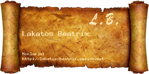 Lakatos Beatrix névjegykártya