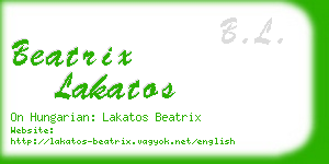 beatrix lakatos business card